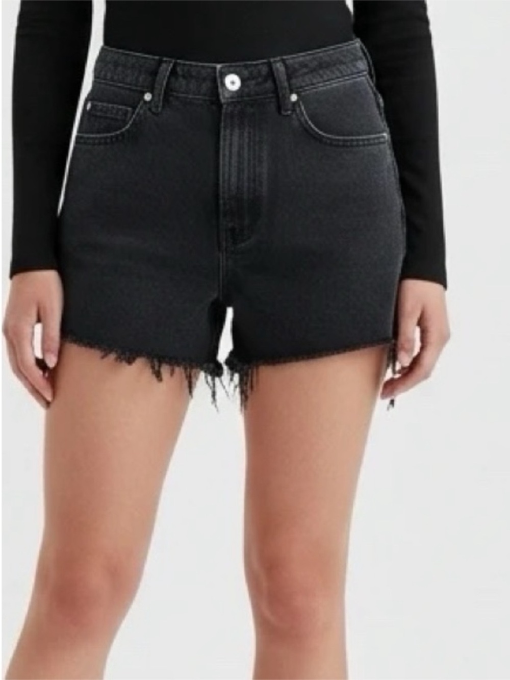 High-Rise Black Denim Cutoff Shorts NWT! Divided by H&M